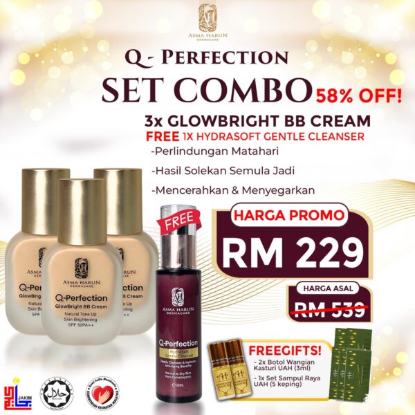 3 x BB Cream + 1 x CLEANSER + 2 x KASTURI KIJANG